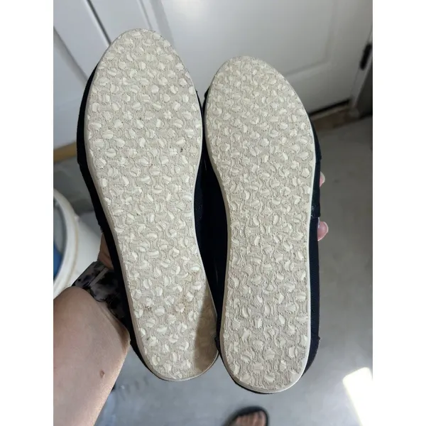 TOMS Women's Canvas Black Slip On Casual Loafers Shoes Size 7 Flats Comfort - Image 6