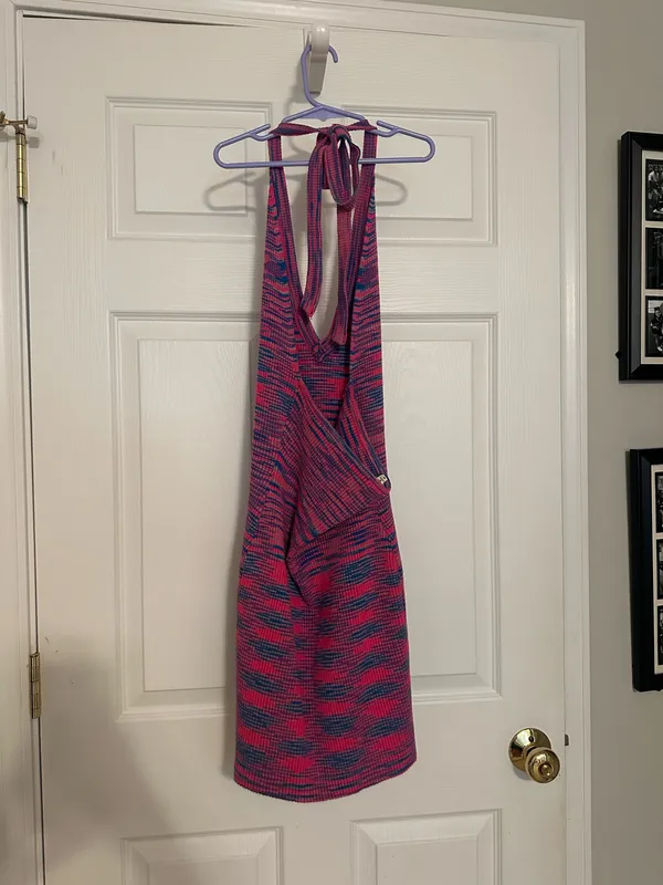 Mini Tie Neck Open Back Dress Multiple Size M - Image 2