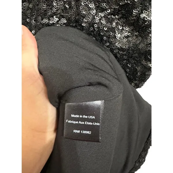 Dress the Population Sequin Mini fit flare‎ black Dress Size XS - Image 5