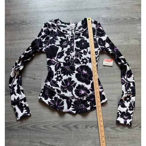Free People Movement Rally Printed Layer Size Small Garden Floral Lilac - Image 8