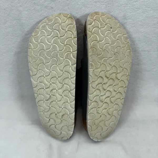 Birkenstock Arizona Leather Sandals Gray Two‎ Strap Slides EU 38N US 7 READ - Image 12