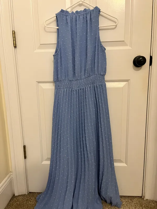 blue rutched church dress - Image 3