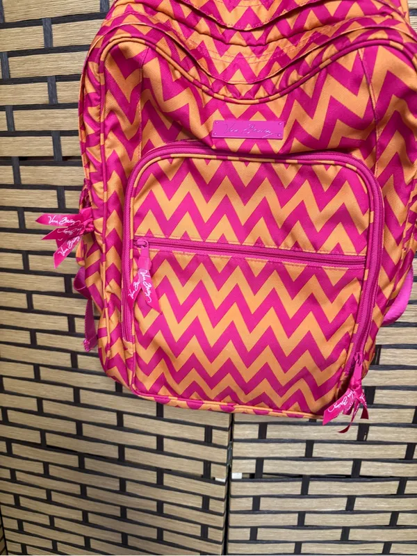 Vera Bradley Orange And Pink Chevron Backpack - Image 4