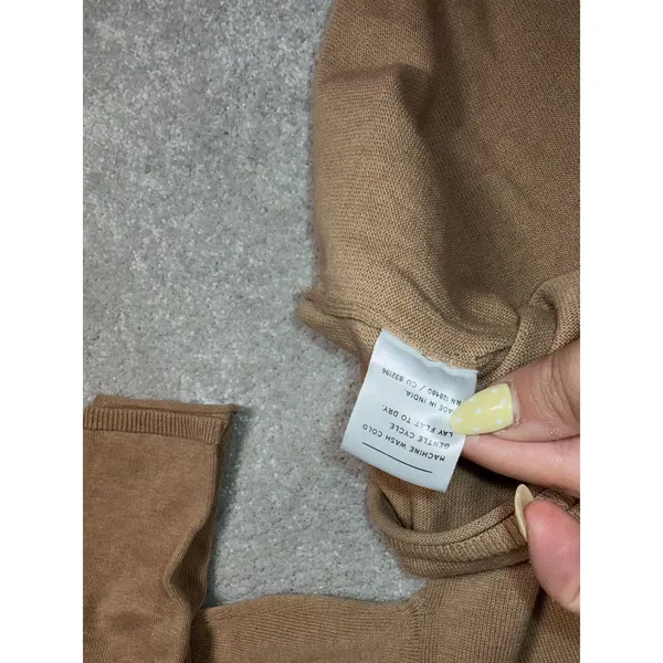 Pact Women's Medium Organic Cotton Lightweight Crewneck Sweater Tan Brown - Image 6