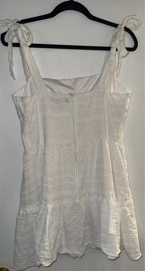 Francesca’s White Flowy Mini Dress - Image 2