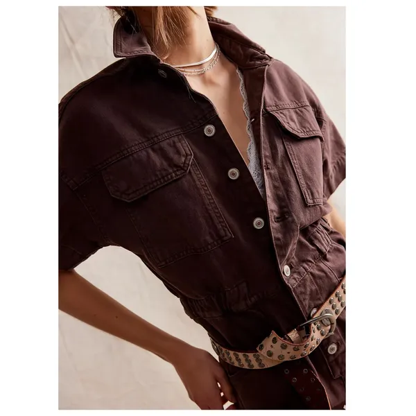 Free People We The Free Marci Cuffed Shortalls Size XS - Image 3