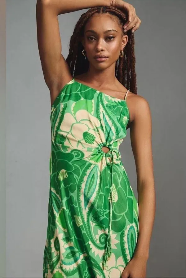 Anthropologie Farm Rio Tropical Groove Circle Cut Out Midi Dress Small - Image 5