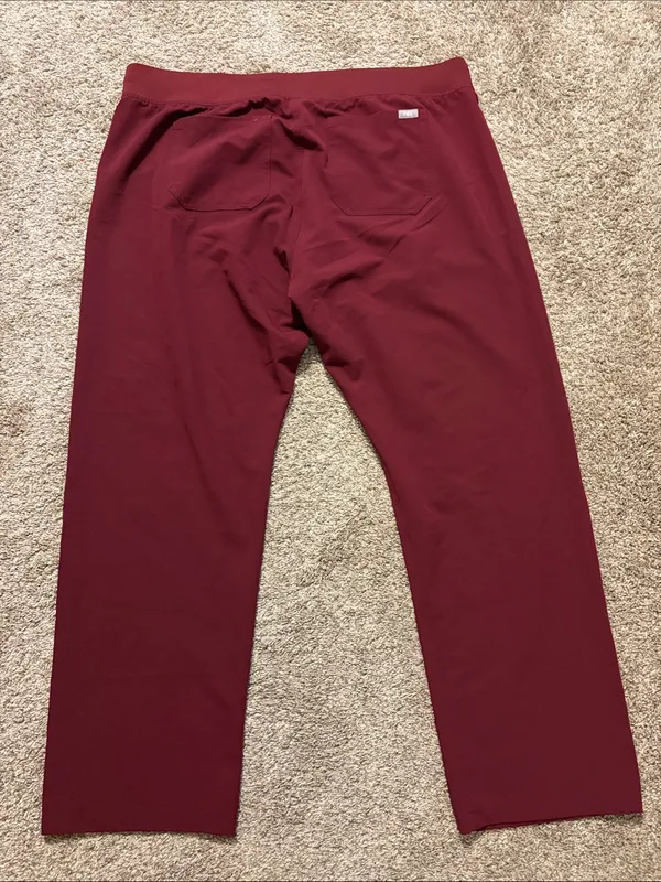 Figs Women's Burgundy Livingston Straight Leg Scrub Pants XXL - Image 7