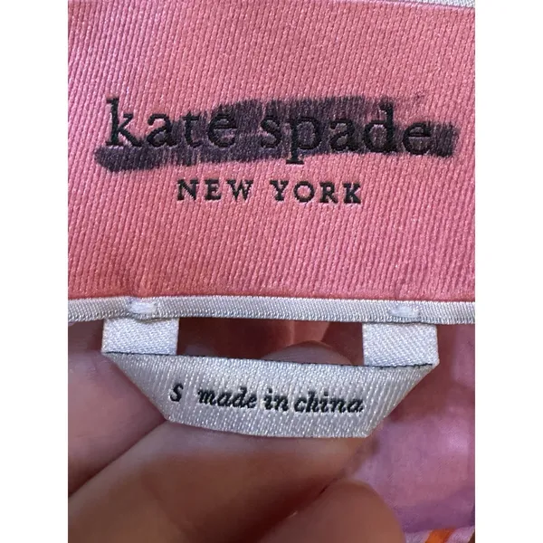 $298 Kate‎ Spade Calais Pink Stripe Ruffle Flutter Dress Size Small Belted!! - Image 5