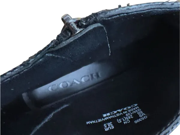 Coach Signature Jacquard Leather Ankle Boots Black Turnlock Side Zip Women’s 8.5 - Image 8