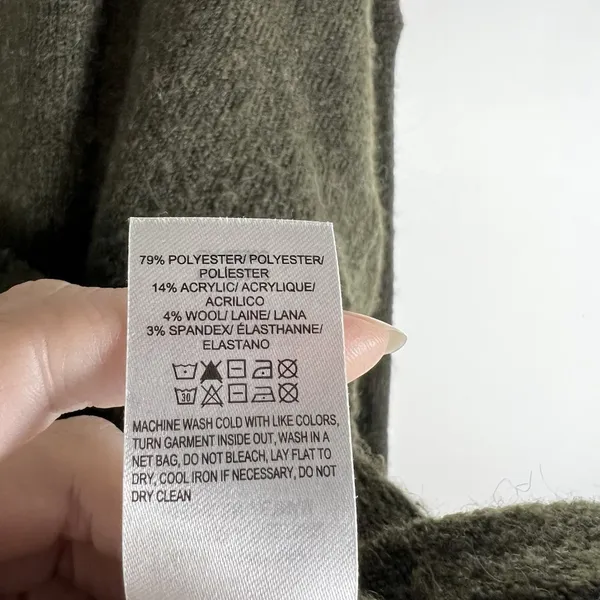 Lucky Brand Green Pullover Wool Blend V Neck Sweater‎ Women’s Large Soft - Image 6