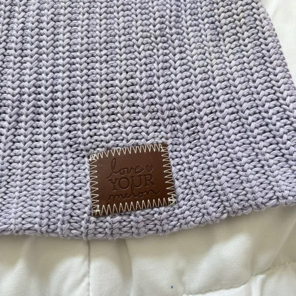 Womens‎ Love Your Melon Purple Beanie Hat Winter Knit 100% Cotton Classic City - Image 2