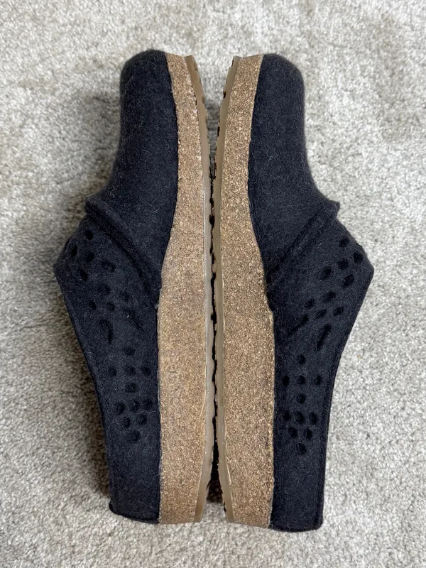 Haflinger Women’s Lacey Clog Shoes Slip On Wool in Charcoal Black 42/US 11 - Image 7