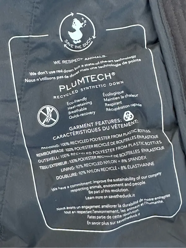 Save The Duck Women’s Long Puffer Coat Black S Plumtech - Image 7