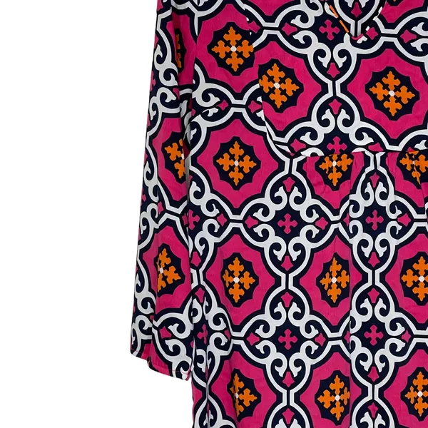 Buckhead Betties Geometric V-Neck 3/4 Sleeve Shift‎ Dress Multicolor Women Small - Image 3