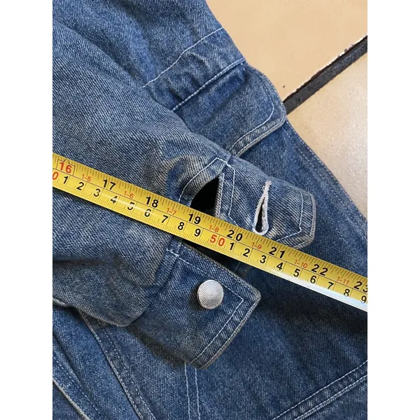 Vintage 80s Denim Chore Jacket S Barn Country Farm Rustic Boho Utility Festival - Image 10