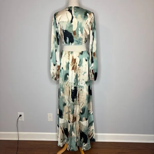Luxxel - Multicolor Long Sleeve Cut Out Dress - Image 3