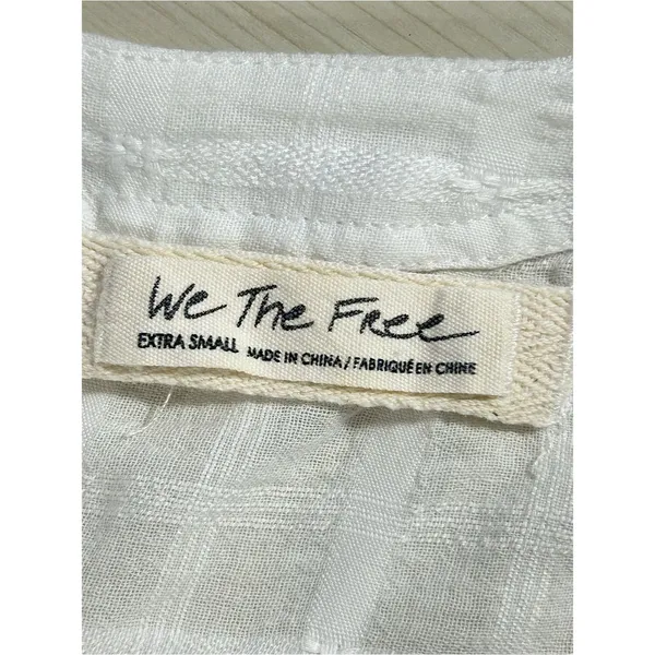 We The Free  Women White Textured Buttonless Tunic Size extra Small OVERSIZE. - Image 10