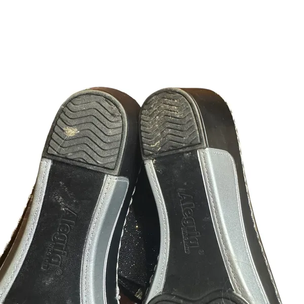 Alegria Shoes Womens Size 9 Black Glitter‎ Slide Sandals Wedge Comfort Strap 39 - Image 9
