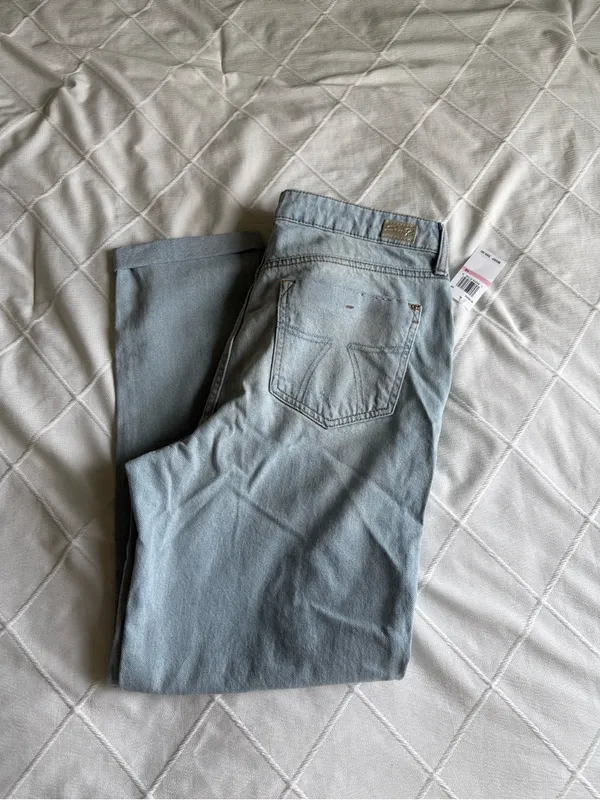 Distressed HighRise Relaxed Denim Blue Size 10 - Image 3