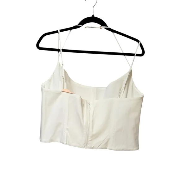 Oh Polly White Corset Crop Top Bustier Adjustable Straps Size US 14 NWT - Image 2