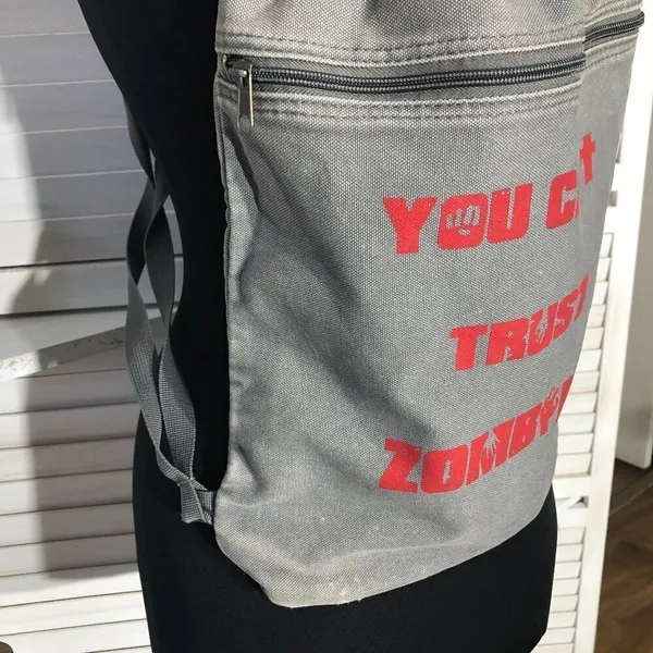Y2K Goth Grunge Gray Canvas Backpack - Image 4