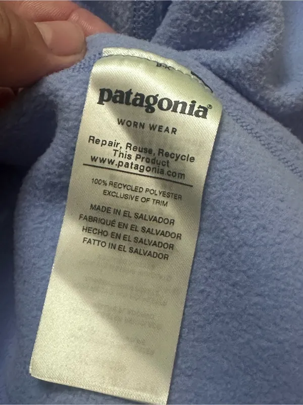 Patagonia Light Blue Women's Quarter-Zip Fleece Pullover XS - Image 9