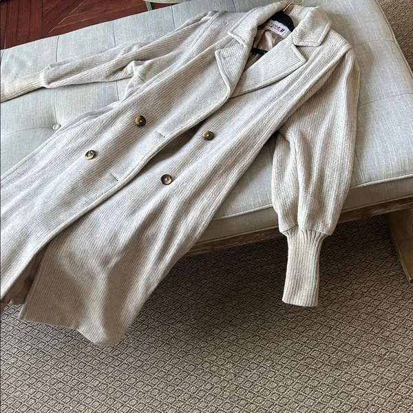 Stephanie Matthew’s Vintage Wool Blend Double Breasted Trench Coat Size 6 - Image 10