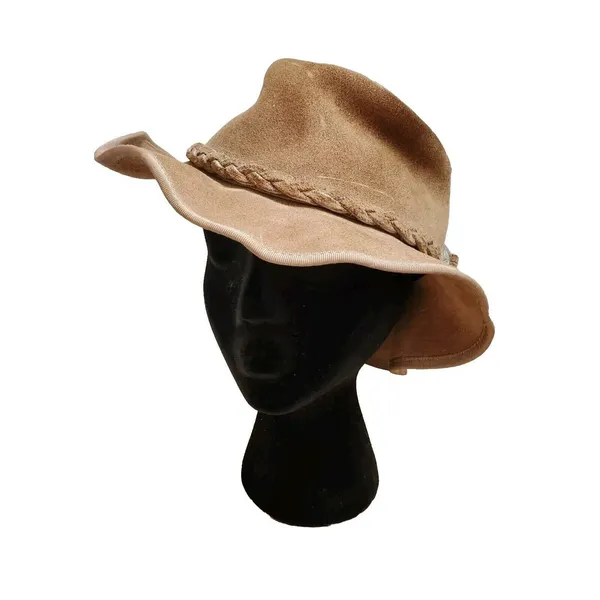 VTG Winfield Cover Co Brown Suede Leather Cowboy Hat Men Women Large Western - Image 4