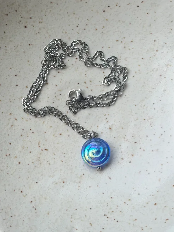 Handmade spiral swirl uzumaki funky boho fairy style simple necklace🌀 - Image 4