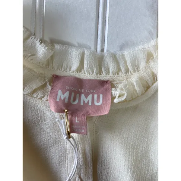 Show Me Your Mumu Outlaw Blouse Ivory Georgie Top Romantic Boho Large - Image 7