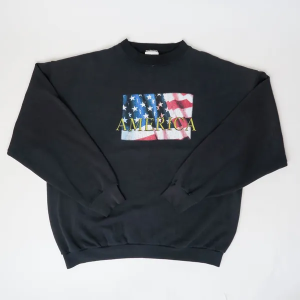 Vintage 90s Tultex American Flag Sweatshirt - Image 5