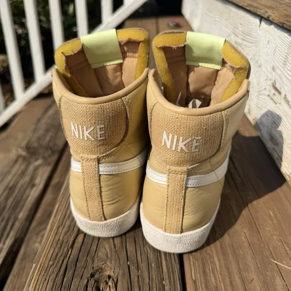 Nike Blazer Mid ‘77 Sesame Barely Volt Women’s US 9 Leather Sneakers DD9679-200 - Image 3