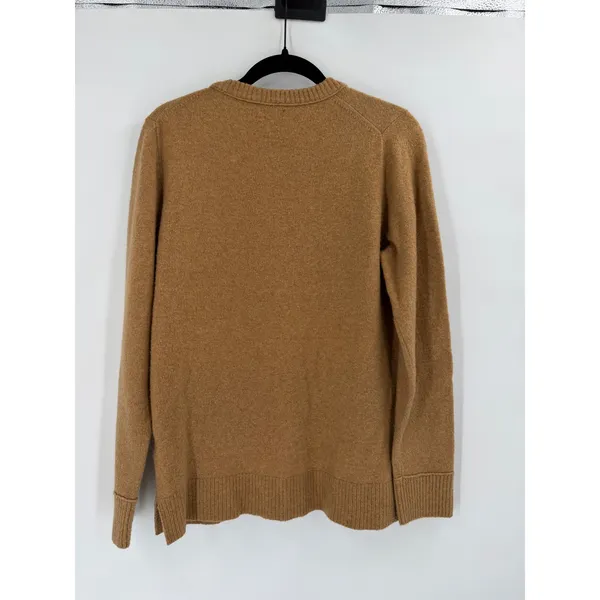 J.Crew Crewneck Sweater Wool Blend Soft Minimalist Extra‎ Soft Yarn Tan Camel - Image 9