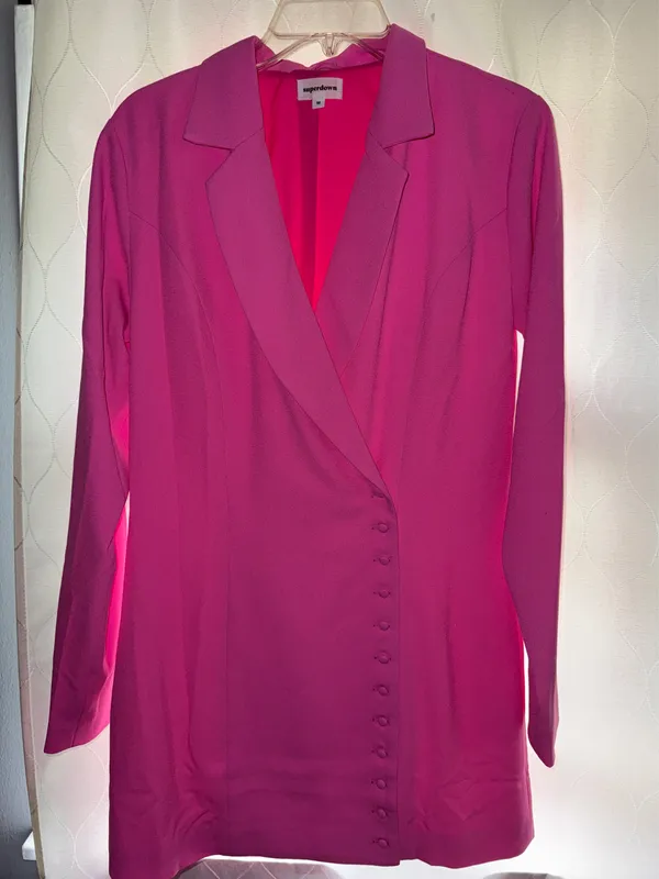 Superdown Armida Button Blazer Dress in Hot Pink - Image 2