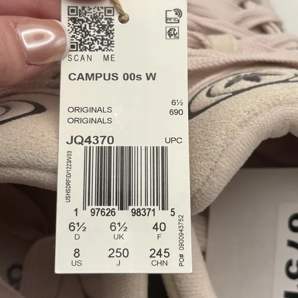 Adidas Campus 00s Comfy Casual Shoes Gum/Cream/Core Black‎ JQ4370 Women's Size 8 - Image 8