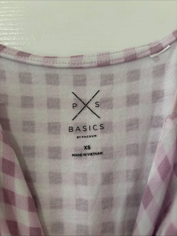 PacSun Light Purple Gingham Spaghetti Strap Cami Crop Top SOFT! - Image 2