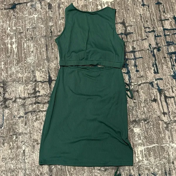 Women’s dress with cut out - Green - Small - Image 5
