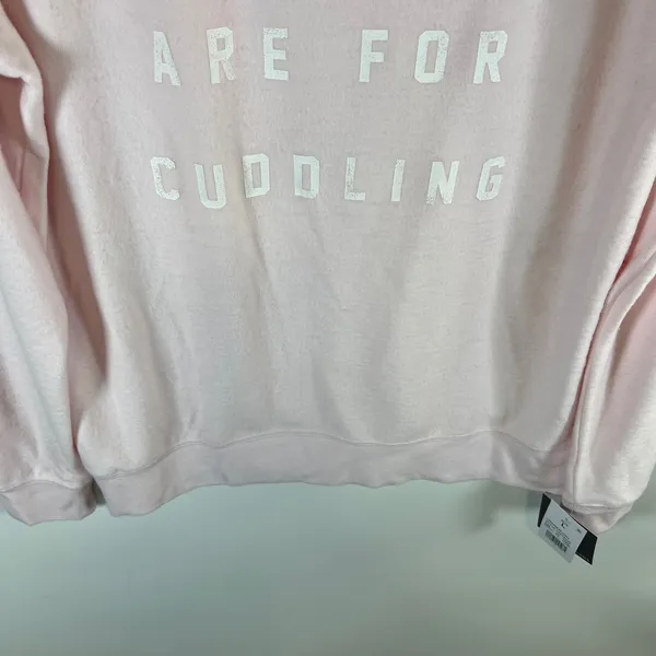 Grayson Threads Pink Weekends Are For Cuddling Graphic Sweatshirt‎ Large NWT - Image 3