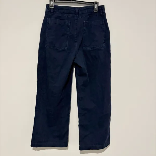 GAP Mid Rise Loose Wide Leg Khakis 100% Cotton PantsNavy Blue size 6‎ - Image 3