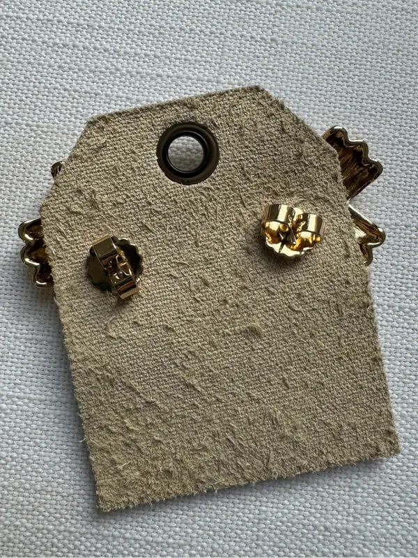 Gold Twist Anthropologie Stud Earrings - Image 2