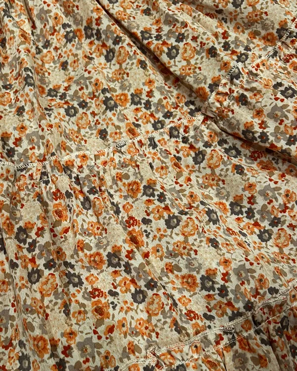 Pink Ripple Floral Mini Dress - Image 3