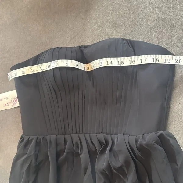 Women’s Black Strapless Short Chiffon Homecoming Party Dress Size L (12) NEW - Image 9