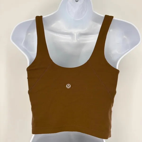 Lululemon Align Tank‎ Top Brown Cropped Yoga Support Bra LW1DUVS Sz 4 Nulu - Image 3