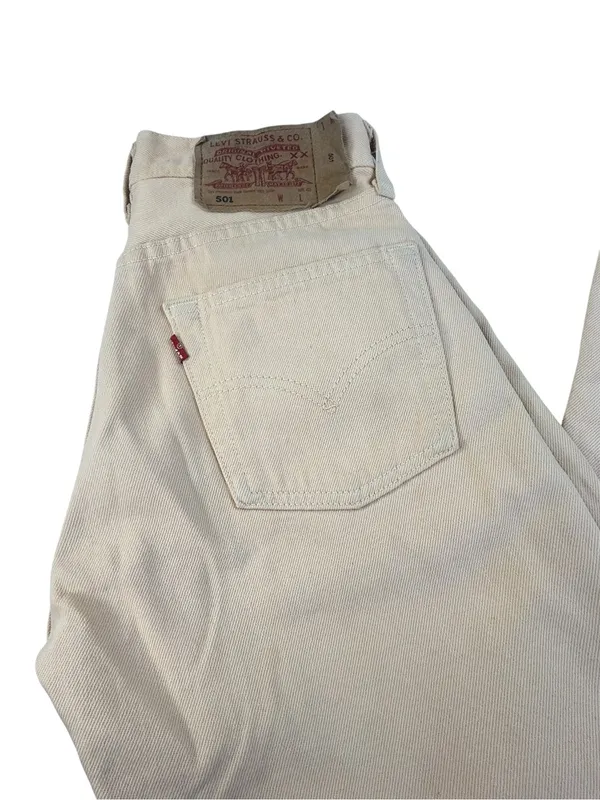 Levi’s 501 button fly Vintage peach pink denim jeans size 26” x 31.5” red tab - Image 5