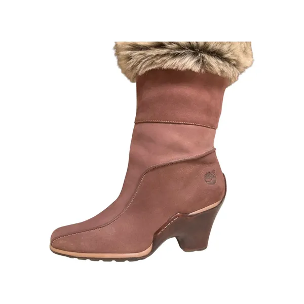 Timberland Baychester Faux Fur Fold Down Vintage Y2K Wedge Boots Size 9.5M - Image 16