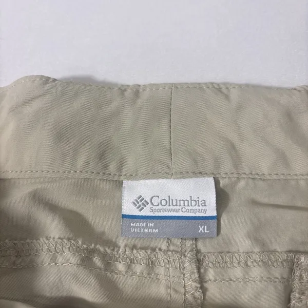 Columbia PFG Shorts Women XL‎ Tan Nylon Zip Pockets Activewear Hiking Perfomance - Image 2