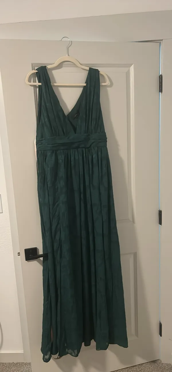 Lulus Sweet Sophistication Green Burntout Floral Dress Maxi Dress Size XL - Image 3