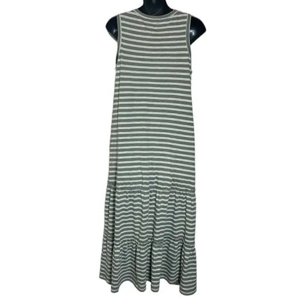 ✨Pact Apparel // Women’S Green Stripe Relaxed Slub Patio Dress✨ - Image 4