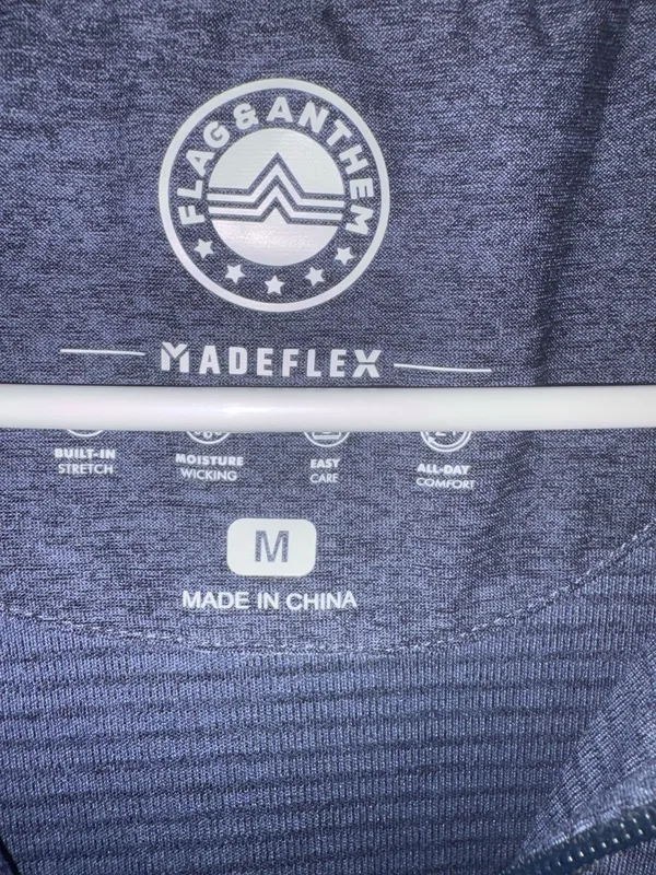 Flag & Anthem Madeflex Warren Quarter Zip Performance Pullover – Navy Blue Size M - Image 3